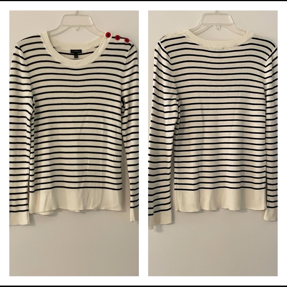 Talbots Flare Sleeve Stripe Pullover